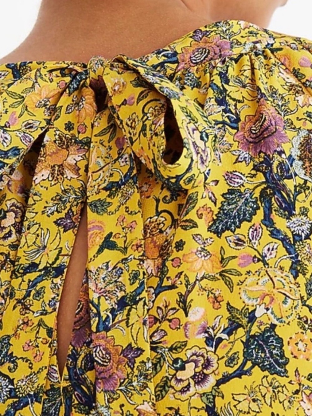 Madewell x Karen Walker 100% Silk Top Floral red orange Blouse - Picture 12 of 16